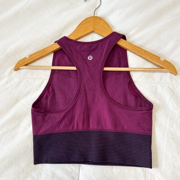 Lululemon Ebb to Train Sports Bra Marvel Wash Purple Black Size 6 - Picture 5 of 6
